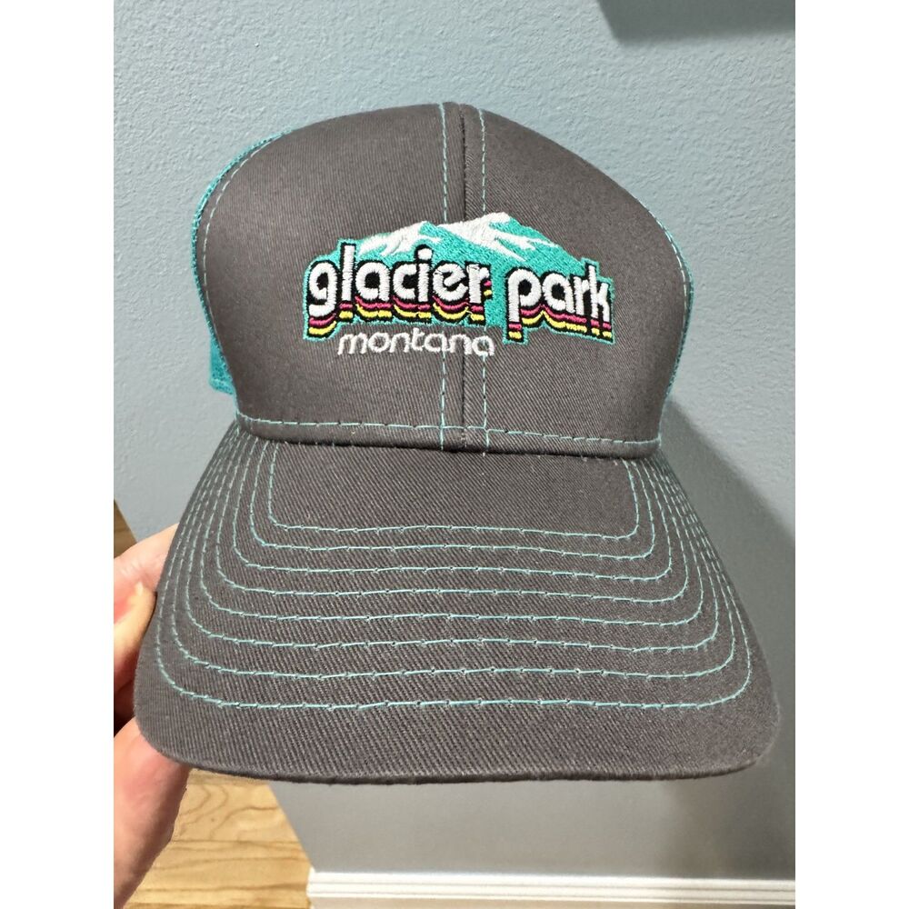 Glacier national park Montana - teal and grey hat